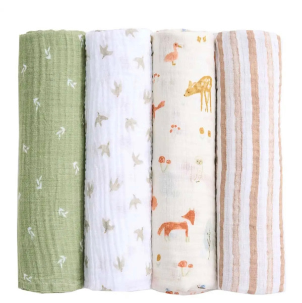 Muslin Swaddle Blankets (4 Pack)