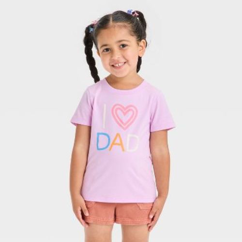 Toddler Girls' I Love Dad Graphic T-Shirt - Cat & Jack™ Light Purple 3T