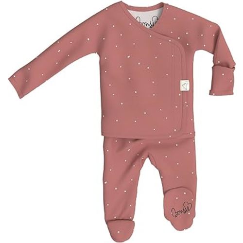 Bonsie Skin to Skin Babywear Footie Bodysuit - Red Baby Footed One Piece with Dot Pattern - Dottie