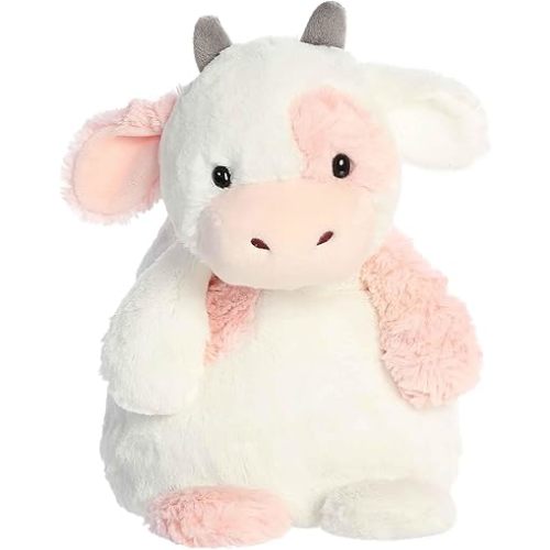 Aurora® Cuddly Huggle Pals Serene Strawberry Cow™ Stuffed Animal - Weighted Comfort - Endless Snuggles - Pink 12.5 Inches