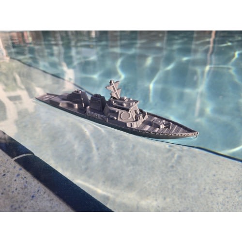 Toy battleship. Toy boat. USS Destroyer. Warship toy boat. Modern warship. 8 inches long.