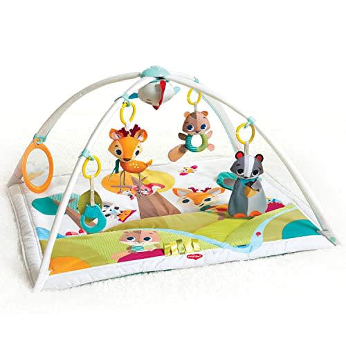 Tiny Love Baby Tummy Time Play Mat, Gymini Deluxe Baby Play Mats for Floor, Magical Tales Black & White Activity Gym