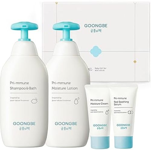 Baby Skin Care Gift Set - Korean Baby Skincare & Bath Time Essentials - Shampoo & Bath, Moisutre Lotion, Cream - Hydrating & Nourishing, 4 Items
