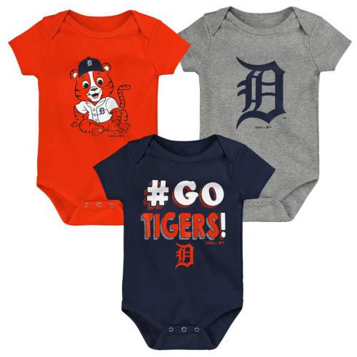 Detroit Tigers Infant Born To Win 3-Pack Bodysuit Set - Navy/Orange/Gray