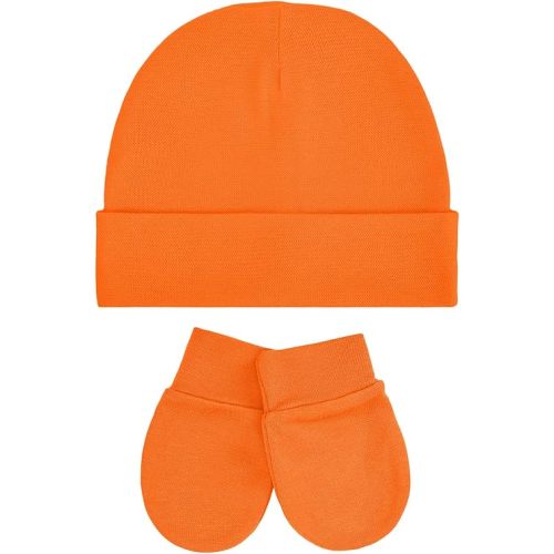 Century Star Cotton Newborn Baby Beanie Hats and Mittens Set Infant Hats for Baby Boy Girl Hats 0-6 Months for Halloween