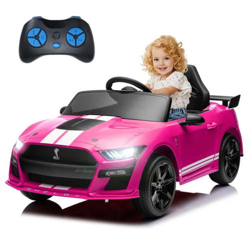 FUNTOK Licensed Ford Mustang GT500 12V 7AH Kids Electric Ride on Car Toy,16" Seater Battery Powered Car Truck with Remote Control,Bluetooth,3 Speeds,LED Headlight,Music Player & Spring Suspension
