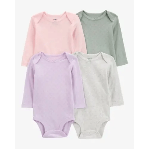 Baby 4-Piece Long-Sleeve Pointelle Bodysuits - Carter's | Carter's