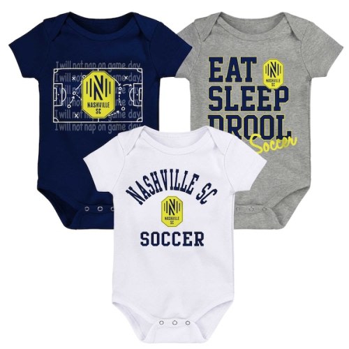 Newborn & Infant Nashville SC Navy/White/Gray 3-Pack Bodysuit Set