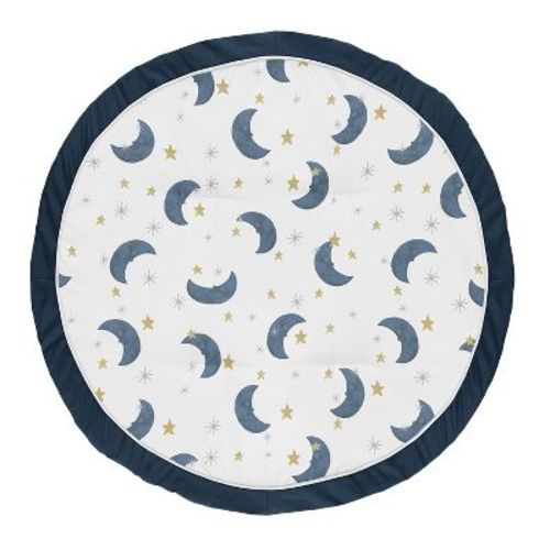 Sweet Jojo Designs Boy Or Girl Gender Neutral Unisex Baby Tummy Time Playmat Bear And Moon Blue And Gold