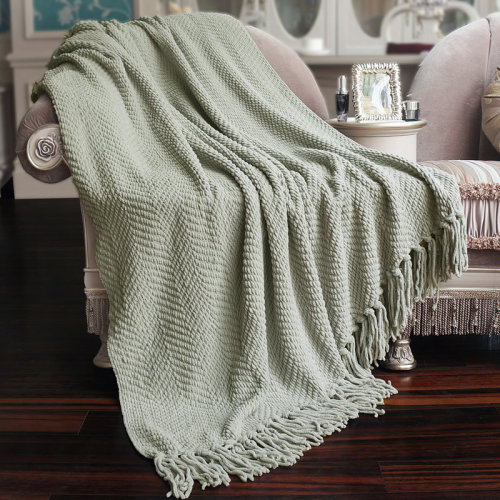 Home Soft Things Tweed Knitted Throw Blanket & Reviews | Wayfair