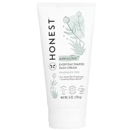 The Honest Company Hypoallergenic Diaper Rash Cream | Moisturizing + Calming Zinc Oxide Ointment | NEA Recognized, Cruelty Free | Value Size, 6 oz