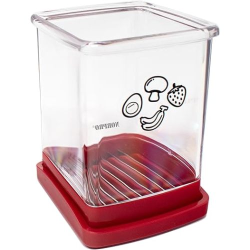 Norpro Speed Slicer with Push Plate, Red, 3"L x 3"W x 4.25"H