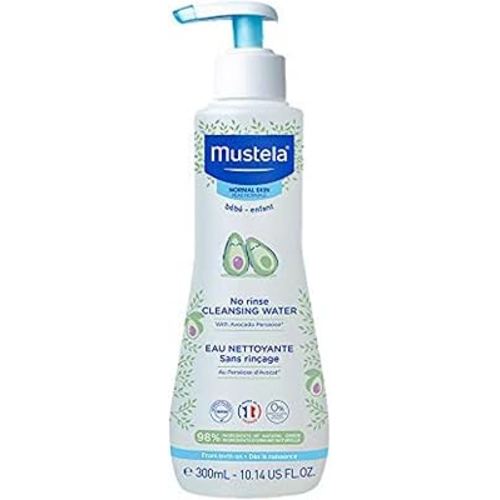 Mustela Baby Cleansing Water - No-Rinse Micellar Water - with Natural Avocado & Aloe Vera - for Baby's Face, Body & Diaper - 1 or 2-Pack - Various Sizes