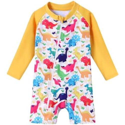 Traje de baño para bebé niño de una pieza de manga larga con cremallera UPF 50+ protección solar rashguard ropa de baño de 0 a 24 meses