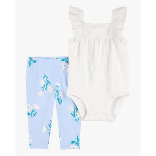 Baby 2-Piece Eyelet Flutter Bodysuit Pant Set - Carter's | Carter's