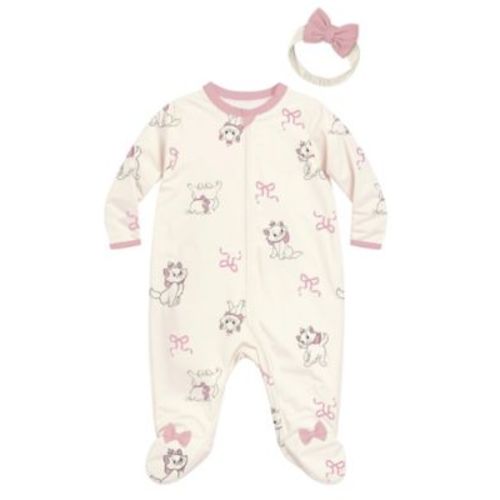 Baby Girls 2-Piece Marie The Cat Sleep N Play Coverall and Headband Set