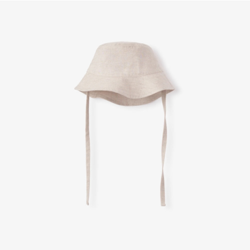 Natural Linen Bucket Hat – Elegant Baby