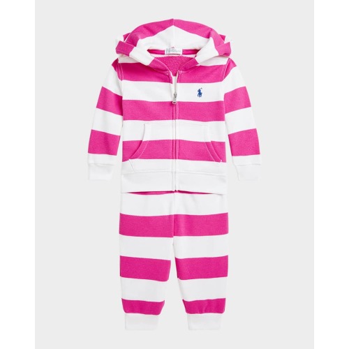 Girl's French Terry & Jogger Pants Set, Size 3M-18M