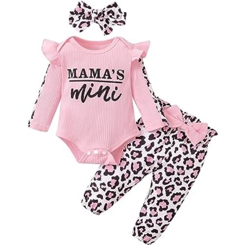 Infant Baby Girl Clothes Newborn Girl Outfit Long Sleeve Romper Pants Set Cute Baby Clothes for Girls Fall/Winter