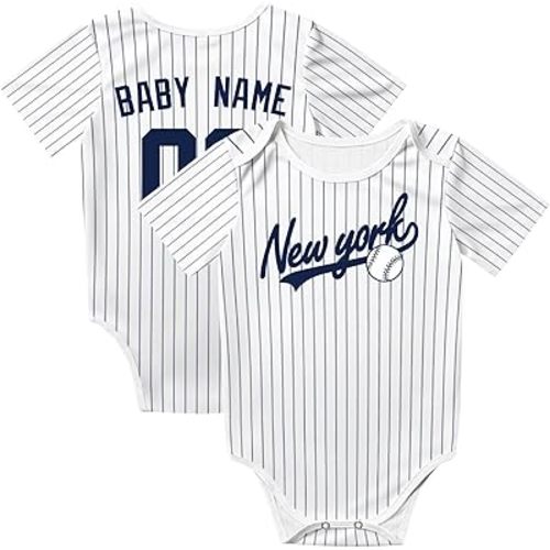 KREDE Baby Clothes Unisex Bodysuit Personalized Custom Baby Name Number for Boy Girl - For New York