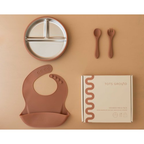Stainless Steel Baby Feeding Set 6-18 Months - Mocha Mousse