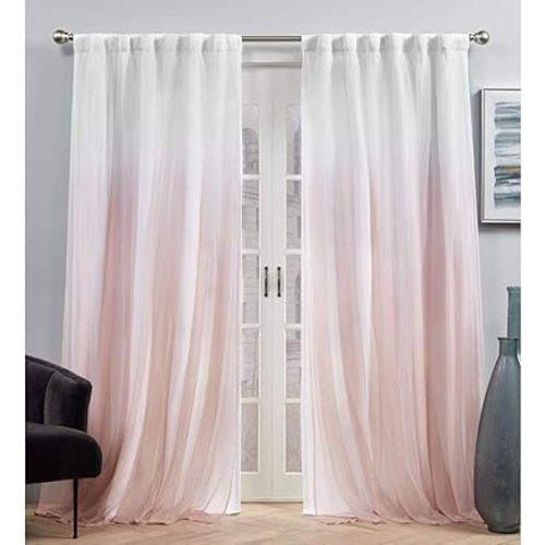 Exclusive Home Crescendo Lined Room Darkening Blackout Hidden Tab Curtain Panel Pair, 52"x84", Blush, Set of 2