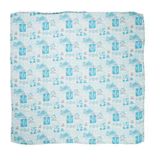 The Keiki Dept Kapa Kai Bamboo Muslin Swaddle Blanket