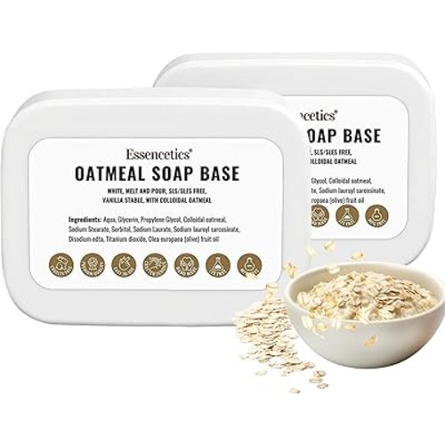 Oatmeal Soap Base Melt and Pour 5lb – SLS Free – Organic Melt and Pour Soap Base for Soaps Making - Made from Natural Glycerin - Glicerina para Hacer Jabones Artesanales Organica