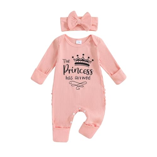 citgeett Baby Girl Clothes Newborn Little Sister/Hello World Outfit Long Sleeve Romper Jumpsuit Preemie Baby Girl Clothes