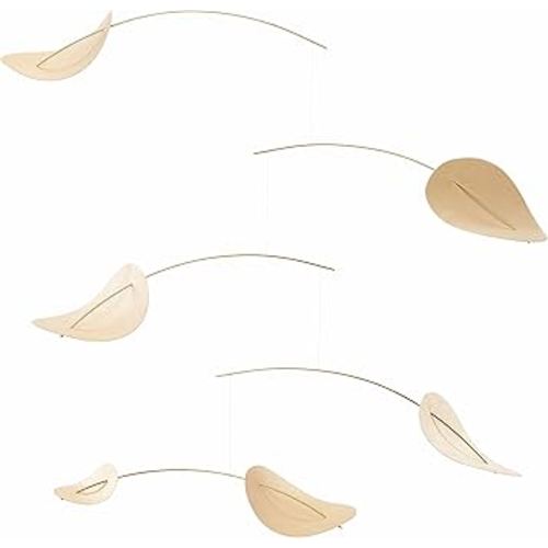 Drifting Clouds Hanging Mobile - 39 Inches - Beech Wood and Steel - Handmade in Denmark by Flensted