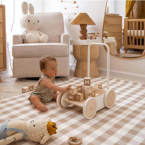 Gingham Play Mat - Latte – Munchkin & Bear