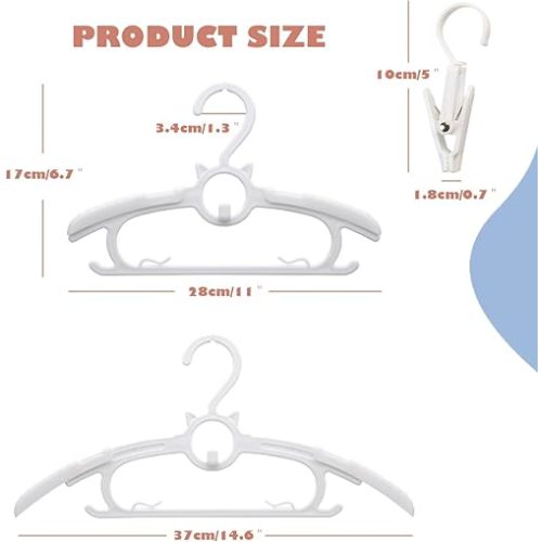 Baby Nursery Closet Hangers, Ultra Thin Non-Slip and Extendable Laundry Infant Pant Hanger for Newborn Clothes 30pcs 11"-14'' Adjustable Children Coat Hanger for Girl Boy Toddler Kids Child C