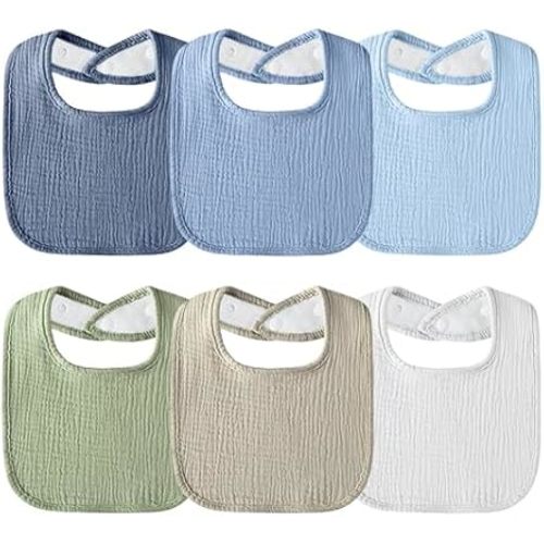 Muslin Baby Bibs 6-Pack Baby Drool Bandana Bibs for Baby Girls Boys Infant Newborn Toddler Drooling and Teething : Amazon.com.au: Baby