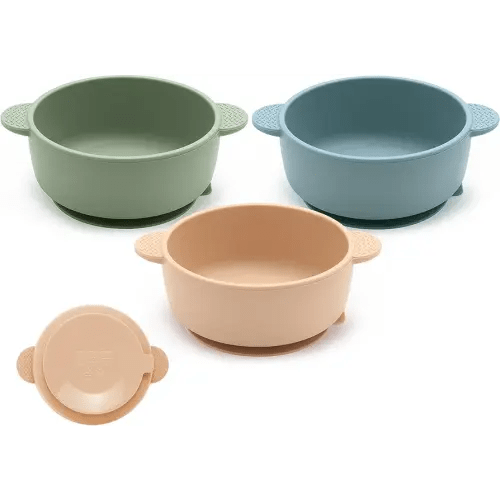 Baby Bowls with Suction, 3 Pack Baby Led Weaning Supplies, Soft Silicone Food Bowl for Babies Kids Toddlers, BPA Free, Microwave and Dishwasher Safe, Multicolor