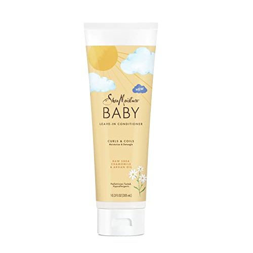 SheaMoisture Baby Leave-In Conditioner for Curly Hair Raw Shea, Chamomile and Argan Oil Moisturizes and Helps Detangle Delicate Curls and Coils 10.3 oz