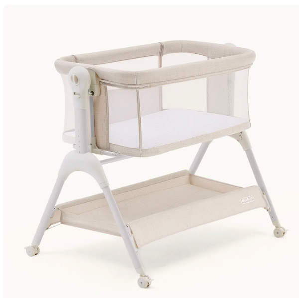 HARPPA Cuddly Sway | 3-in-1 Rocking Baby Bassinet & Bedside Sleeper with Anti-Reflux Mattress for Newborns | Attaches to Bed, Adjustable Height, Tool-Free Setup, Portable Wheels, CPSC Certified, Gentle Rocking Motion | Ideal for Infants, Safe Co-Sleeping
