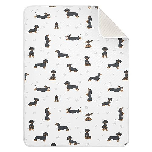 KICPOAY Swaddle Blanket for Dachshund Short Haired Dogs Baby Receiving Blanket Muslin Baby Swaddles Soft Cotton Breathable Nursery Blankets for Unisex Boys and Girls 30x40 Inch