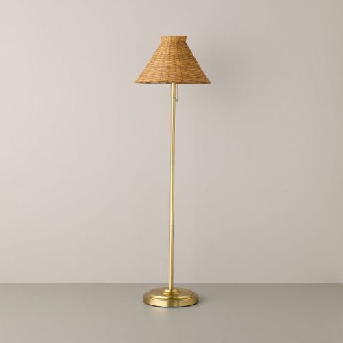 Brass with Rattan Shade Floor Lamp - Hearth & Hand™ with Magnolia