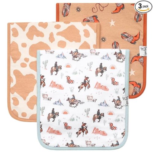 Copper Pearl Baby Burp Cloth Large 21''x10'' Size Premium Absorbent Triple Layer 3-Pack Gift Set Boone