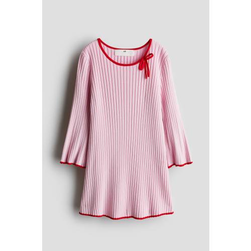 RIB-KNIT DRESS, Light Pink - size 2T (1.5-2Y)