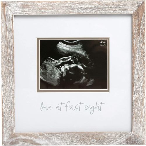 Pearhead Love at First Sight Rustic Sonogram Photo Frame, Baby Keepsake Picture Frame, Gender-Neutral Nursery Décor, Holiday Gift Ideas, Baby's First Christmas Gifts, Baby Holiday Gift