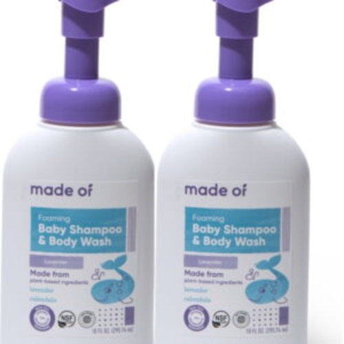MADE OF Foaming Organic Baby Shampoo and Body Wash – NSF Organic Certified – EWG Verified – Gluten Free – Vegan – For Sensitive Skin and Eczema – 10 oz (2 Pack – Lavender) – Beauty Suppliers – Online Shopping