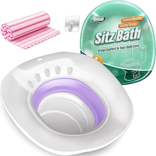 Sitz Bath for Toilet Seat - Yoni Steam Seat - Sitz Bath for Hemorrhoids and Postpartum Care - Portable Bidet BPA Free - Foldable Basin for Epsom Salt Soak - Green