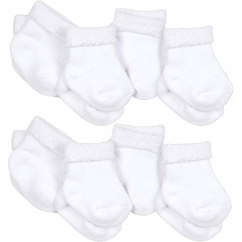 Gerber Baby 8-Pair Organic Wiggle-Proof Sock - White