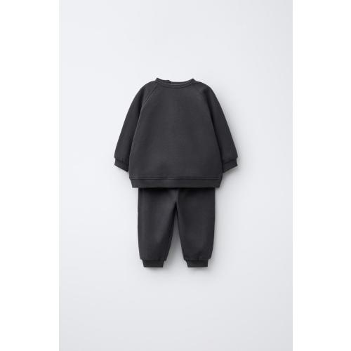 BASIC SWEATSHIRT AND JOGGER SET - Dark charcoal gray | ZARA Canada