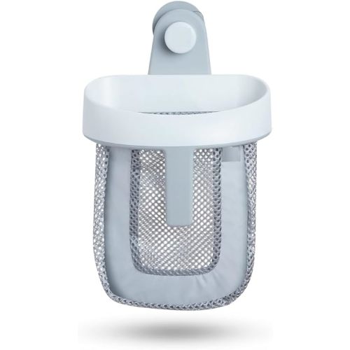 Hanging Bath Toy Storage with Quick Drying Mesh, Easy Install White & Gray