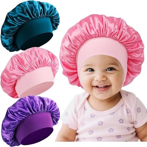 3 Pcs Baby Bonnets Infant Hair Sleep Cap for Sleeping for Girls,Boys