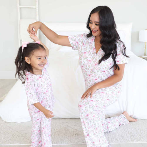 Women's Two Piece Flare Lounge Set | Bows in Bloom