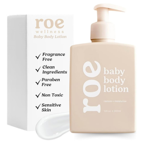 Roe Wellness- Baby Lotion Moisturizer Fragrance-Free | Great For Sensitive Skin Lightweight Moisturizing Lotion | For Babies, Infants, Kids and More