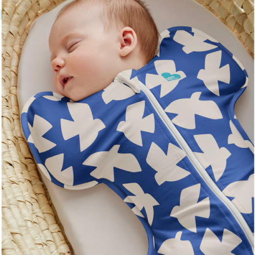 Swaddle Up™ 1.0 TOG Cotton Cobalt Paperbirds